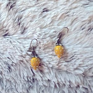 Yellow Strawberry Earrings